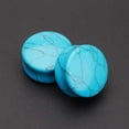 thumbnail image 2 of A Pair of Turquoise Stone Double Flared Ear Gauge Plug, 2 of 3