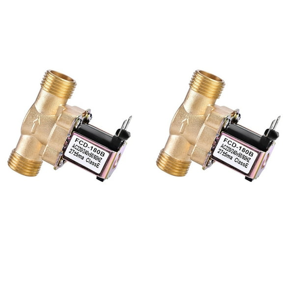2X 1/2 Inch Ac 220V Normally Closed Brass Electric Solenoid Magnetic Valve for Water Control Chemical Liquid Pumps