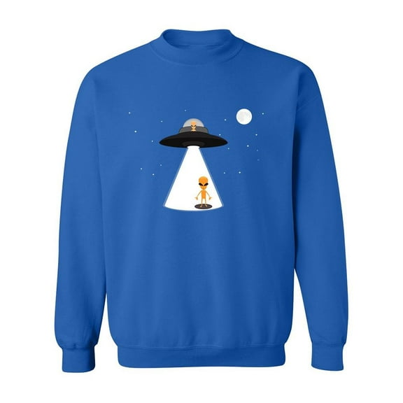 Ufo With Orange Alien Sweatshirt Men -Image by Shutterstock, Male Small