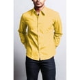 thumbnail image 4 of G-Style USA Men's Regular Fit Long Sleeve Solid Color Dress Shirts - YELLOW - 3X-Large - 34-35, 4 of 4
