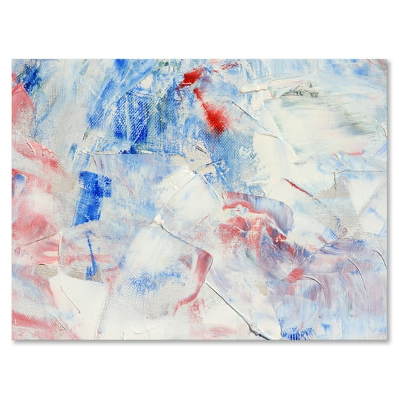 Designart ' Abstract Blue Composition ' Modern Canvas Wall Art Print