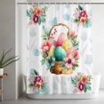 thumbnail image 5 of Easter Eggs Small Stall Shower Curtain, Waterproof Shower Curtains for Bathroom, Blue Floral Basket Leaves Rustic Botanical Washable Fabric Bath Curtain for Bathtub Decoration with Hooks 36x78 Inches, 5 of 9
