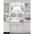 thumbnail image 3 of Purple Spring Floral Swag Curtains for Living Room/Bedroom Windows, Elegant Pastoral Flowers Watercolor Kitchen Curtains and Valances Set 36 Inch Length, Light Filtering Swags Valance Curtain Panels, 3 of 5