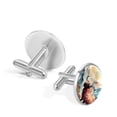thumbnail image 3 of Yak Elegant Silver Men's Cufflinks for Formal Attire, Made of Stainless Steel, for Business Meetings, 3 of 6