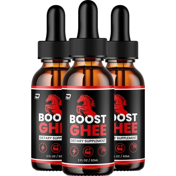 Boost Ghee Liquid Drops – BoostGhee Natural Blend Healthy Organic Support, 3 Pack, 3 Month Supply