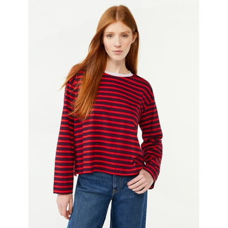 Free Assembly Women's Square Tee with Long Sleeves