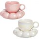 thumbnail image 1 of 2 Pieces Ceramic Cloud Mug Cute Cup With Sunflower Coaster 7oz Cute Ceramic Coffee Mug With Saucer Set For Office Home Coffee, 1 of 2