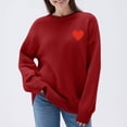 thumbnail image 3 of Hxlamzoo Women's Long Sleeve Sweater Casual Print Pattern Basic Comfort Knit Top, 3 of 6