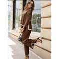 thumbnail image 7 of Women's 2 Piece Outfits Long Sleeve Knit Sweater Set Top Lounge Wide Leg Pants Sets Tracksuits Spring and Autumn, 7 of 7