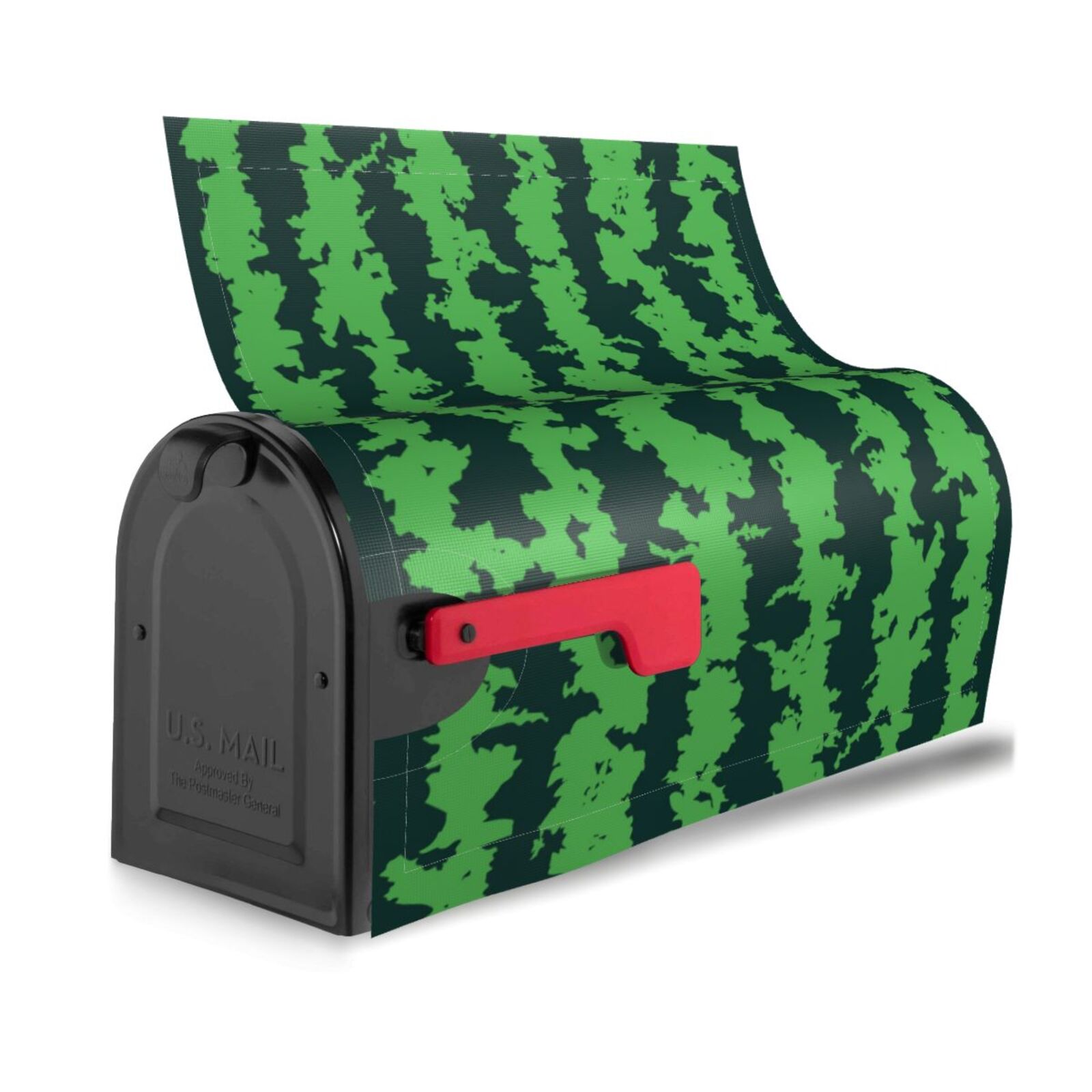 Logiee Green Stripes Of Watermelon Print Post Letter Box Wrap Decor, Mailbox Cover Suitable for Standard Mailbox and Large Size Mailbox,Outdoor Yard Decoration-21x18 in