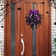 thumbnail image 5 of Xihbxyly Corona de Calavera de Halloween, Guirnalda de Ratán Morado, Diseño de Calavera Realista, Decoración de Fiesta Espeluznante, Decoración Inquietante para El Hogar, Decoración Versátil, Puerta, 5 of 5