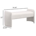 thumbnail image 5 of Perie Accent Bench, Modern Ivory Boucle, Soft Foam Cushions, 55 Inch, 5 of 6