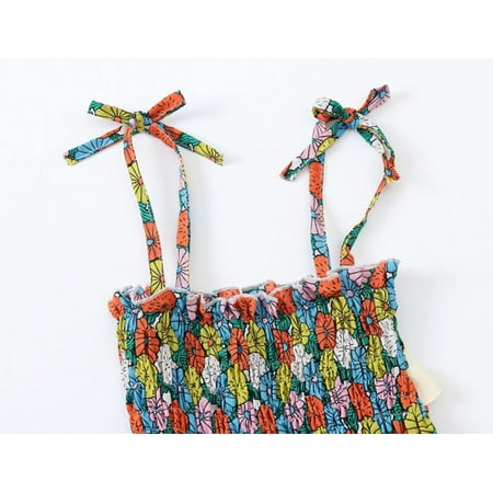 

dmqupv Dress with Sleeves for Girls Toddler Princess Ruched Dress Baby Floral Summer Flowers Kid Clothes Personalized Dress Multicolor 3-4 Years