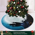 thumbnail image 6 of FMSHPON Halloween PumpkinDark Castle On Blue Moon Xmas Christmas Tree Skirt Stand Mat for Holiday Party Decoration Indoor Outdoor 36 inches, 6 of 6