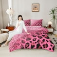 thumbnail image 4 of Castle Fairy Adults Leopard Cheetah Print Glitter Bedding Comforter Set 2pcs,Sparkling Sequin Print Twin Comforter Sets Microfiber,Abstract Gradient Breathable Bedding Set,Microfiber Bedroom Decor, 4 of 8