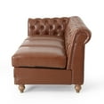 thumbnail image 4 of Kinzie Chesterfield Tufted 7 Seater Sectional Sofa with Nailhead Trim, Cognac Brown and Natural, 4 of 14