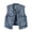 Blue, variant on Women’s Round Neck Waistcoat Sleeveless Denim Vest, Full Button Front Functional Side Pockets Slim Casual Summer Daily Street Bottom Navy M