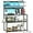 Black Oak, variant on Bakers Rack with Power Outlet, Microwave Stand, 5 Tiers Coffee Bar Station with Led Lights, Kitchen Storage Shelf with 6 S-Shaped Hooks, Kitchen Rack for Spices, Pots and Pans, Black