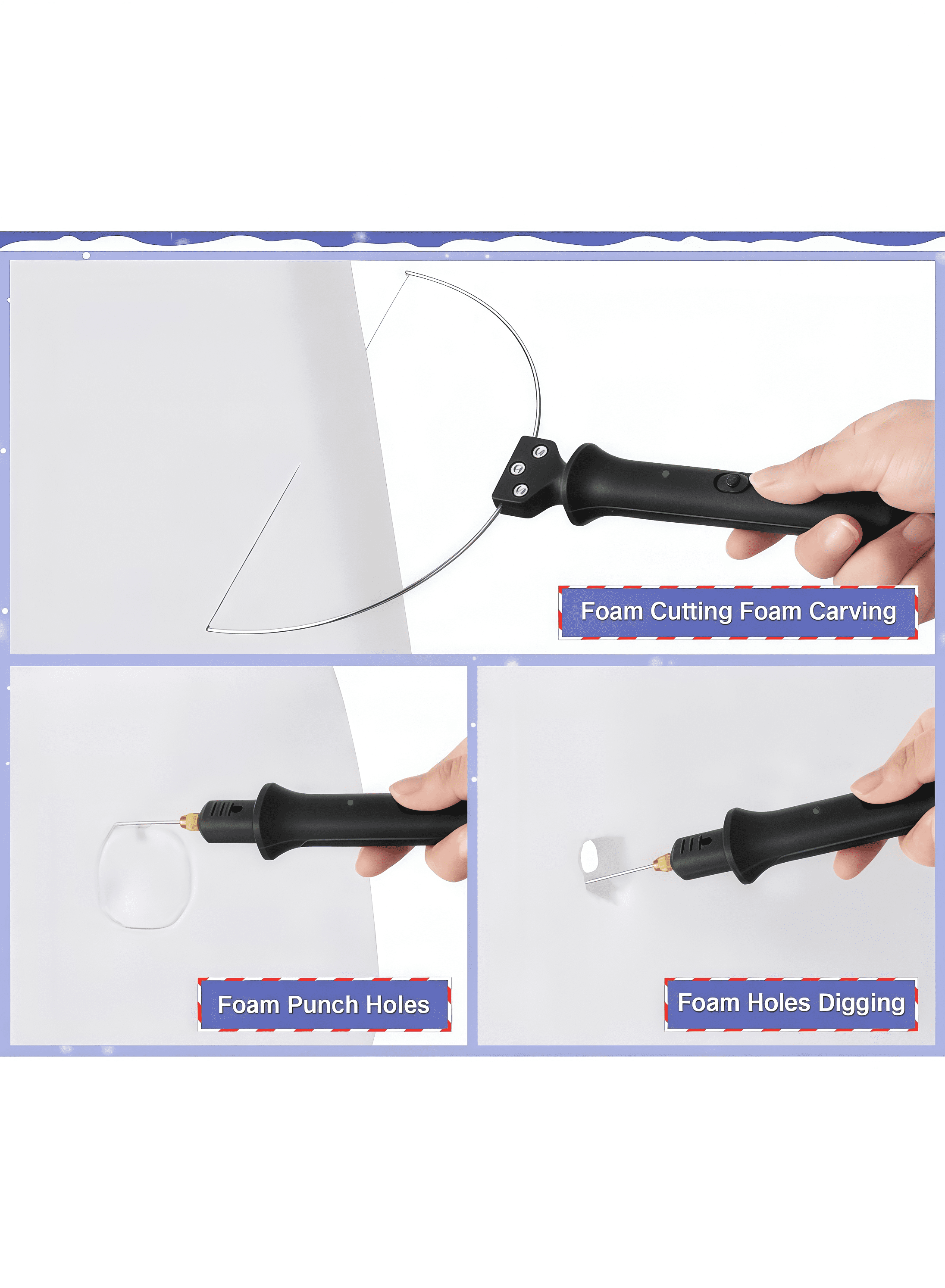Electric Foam Cutter Kit 4 in 1 Styrofoam Carving Pen Tools Set for Polyethylene Eva Crafts（British Standard）  4.3