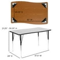 thumbnail image 5 of Flash Furniture Wren 28"W x 47.5"L Rectangular Wave Flexible Collaborative Grey Thermal Laminate Activity Table-Standard Height Adjust Legs, 5 of 11