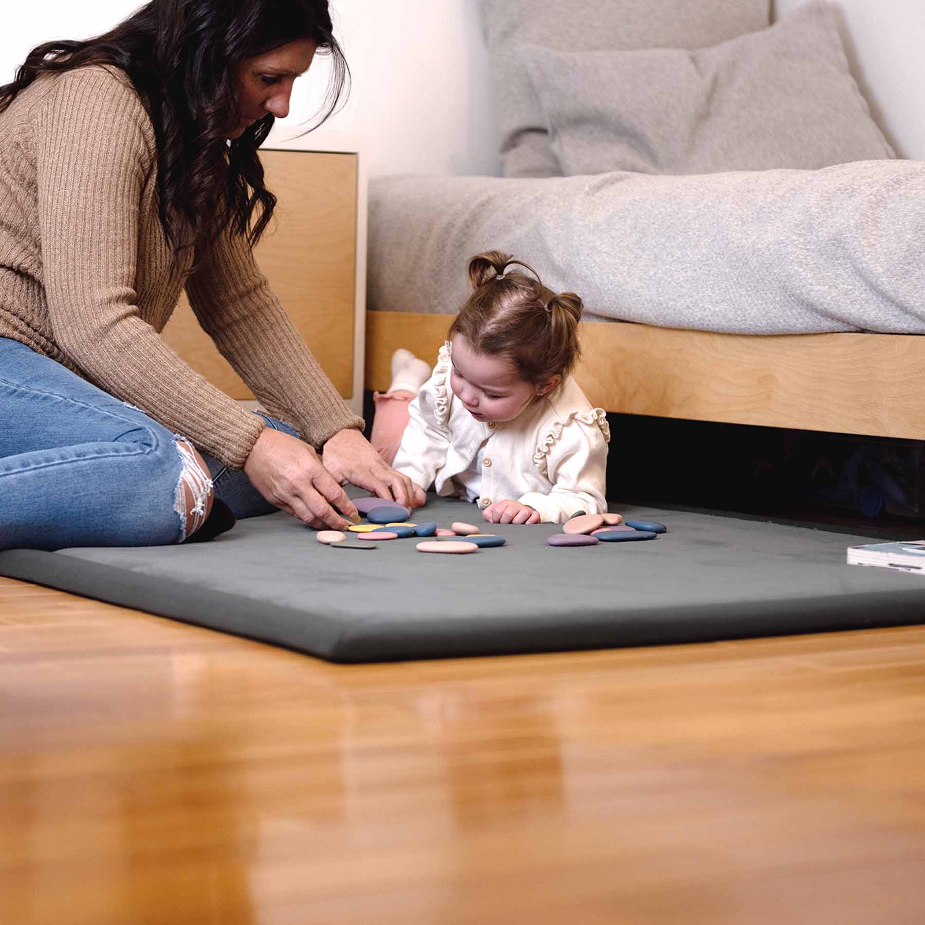 FIORA Tatami Play Mat, Granite, 100 x 150 x 3 cm