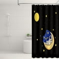 thumbnail image 6 of Astronaut Shower Curtain Funny Spaceman Universe Glaxy Cartoon Shower Curtains Black Sky Stars Moon Shower Curtain for Kids Bathroom Decor Set with 12 Hooks 72x72 inches, 6 of 6