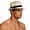 Beige a, variant on Men's Straw Fedora Hat with Houndstooth Pattern, Light summer wear, Sun resistant for beach, vacation and daily casual use Brown