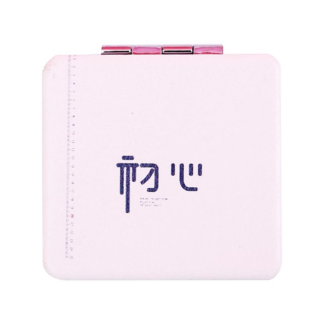 Espejo de PU de moda, mini espejo portátil plegable de doble cara, herramienta de maquillaje n.° 2