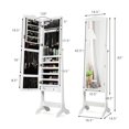 thumbnail image 4 of Giantex Jewelry Armoire Cabinet, Freestanding Jewelry Storage Organizer w/ Full Length Mirror, Tilting Angles & LED, White, 4 of 10