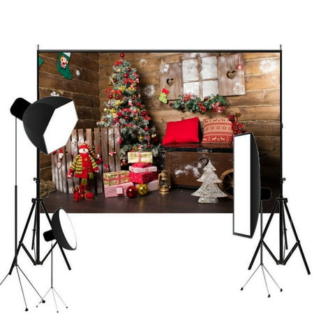 SAYFUT Photography Backdrops Christmas Holiday Party Decoration Xmas Tree and Gifts Oraments Gifts Vinyl Fabric Studio Photo Video Background Screen Props