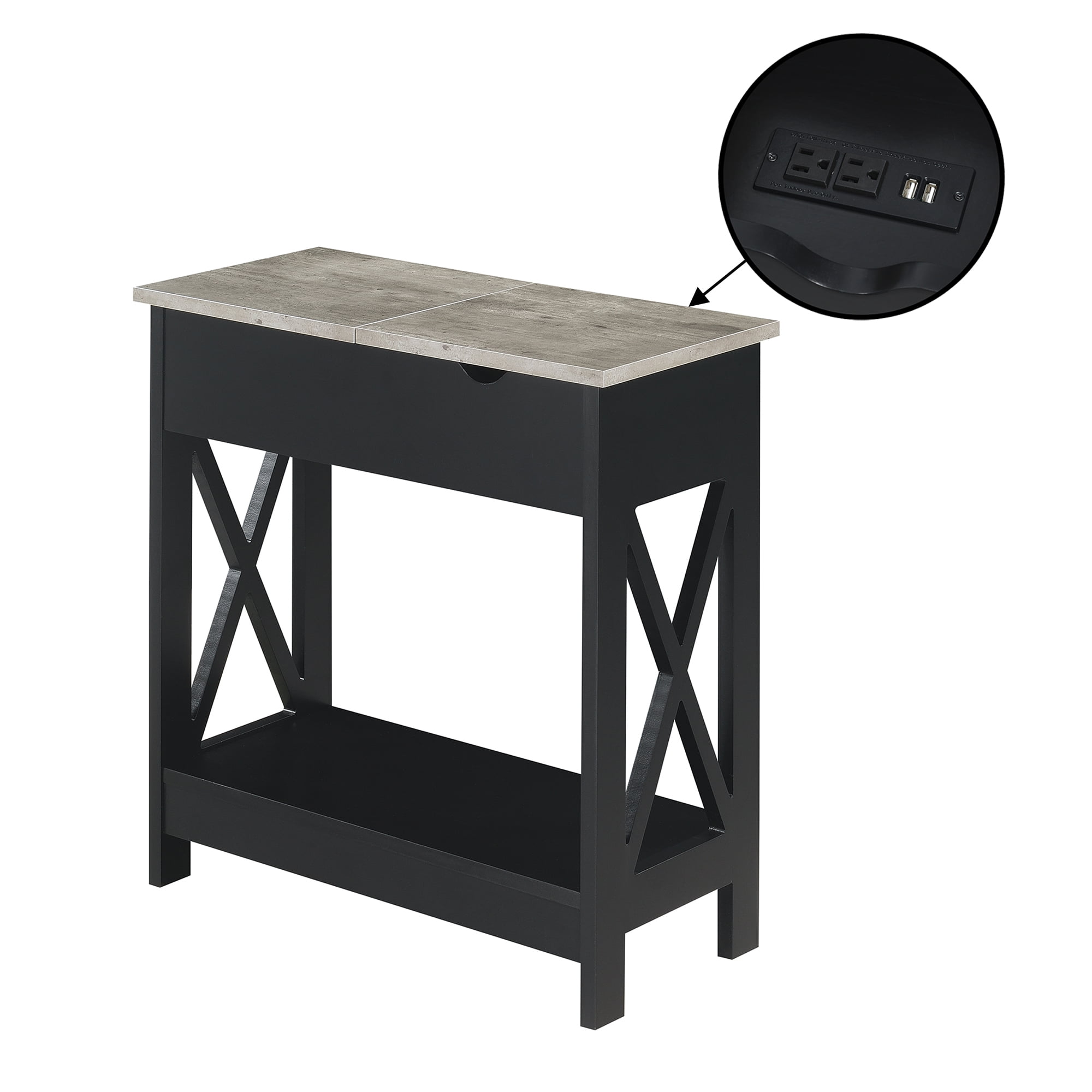 Oxford Flip Top End Table with Charging Station - Thumbnail 3