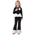 thumbnail image 4 of Spazoro Girls 2PC Outfit Sets, Elastic Waist Round Neck Long Sleeve Fall Matching Casual Clothing for Daily Wear Black Size 2-3T, 4 of 7