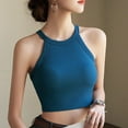 thumbnail image 5 of TYGHBN Women's Fashion Tops Neck Camisole with Built In Bra Soft Stretchy Comfortable Casual Tank for Music Festival Outdoor Indoor 4x plus Size Tops Slim Fit Active Tops for Women Loose Crop Top, 5 of 7