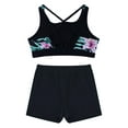 thumbnail image 2 of YEAHDOR Girls Tankinis Swimsuit Allover Floral Print Swim Tops with Shorts 2 Piece Set Beach Wear A Lily&Black 10, 2 of 7