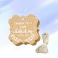 thumbnail image 3 of OUNONA 100pcs Printing Kraft Hanging Tags with String Gift Baking Food Package Tags for Wedding Party, 3 of 5