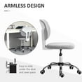 thumbnail image 5 of Cute Armless Office Chair,Teddy Fleece Fabric Computer Desk Chair,Vanity Task Chair with Adjustable Height,Swivel Wheels,Mid Back,Light Gray,Light Gray Polyester Furniture Office Office Chairs, 5 of 9