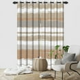 thumbnail image 4 of Nanqianyi Brown Modern Blackout Curtains for Bedroom Living Room, 2 Panels Sets Window Curtain, Brown Striped Thermal Insulated Drapes with Grommet, 52 x 63 Inches, 4 of 8