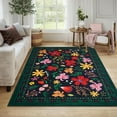 thumbnail image 3 of BLEUM CADE 3x5 Area Rug, Floral Rugs for Living Room, Lightweight Non Slip Washable Rug, Indoor Low Pile & Non-Shedding Vintage Rugs Carpet for Bedroom, Living Room, Dining Room, Black, 3 of 7