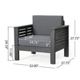 thumbnail image 2 of Michelle Acacia Wood Outdoor Club Chairs with Cushions, Dark Gray, 2 of 7