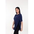 thumbnail image 4 of USBD Premium Port Access Chemo Tshirt Recovery Dual Access Tee Side Open Shirt Size: XX-Large, Color: Navy/Women, 4 of 6