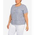 thumbnail image 6 of Alfred Dunner Womens Plus-Size Stripe Texture Knit Top With Necklace, 6 of 6