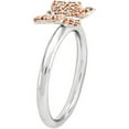 thumbnail image 2 of Diamond Sterling Silver and Rose Gold-Plated Butterfly Ring, 2 of 7