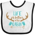 thumbnail image 3 of Inktastic Life is Better at the Cabin, Deer Antlers, Camping Boys or Girls Baby Bib, 3 of 4