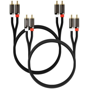 Gold Plated RCA Male L/R Stereo Audio Cable Cord Plug  5ft/1.8m  ( 2 Pack )