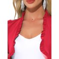 thumbnail image 5 of INSPIRE CHIC Cropped Cardigan for Women's Open Front Ruffle Knit Shrugs M Red, 5 of 6