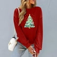 thumbnail image 7 of Jsaierl Womens Christmas Fleece Sweatshirts Plus Size Christmas Print Sweatshirt Soft Pullover Sweater Tops Round Neck Tunic Long Sleeve Shirts Christmas Clothes, 7 of 7