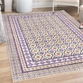 thumbnail image 1 of Ethnic Decorative Rug, Traditional Abstract Tribal Art Pattern Wavy Look Oriental Ornaments, Quality Carpet for Bedroom Dorm and Living Room, 6 Sizes, Violet White, by Ambesonne, 1 of 4