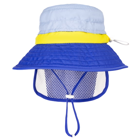 HECCEl Baby Sun Hat with Neck Flap, Windproof, Sunscreen, Warm, UPF 50  DryShade SkyCandy Outdoor Beach Hat for 6-24 Months, Blue