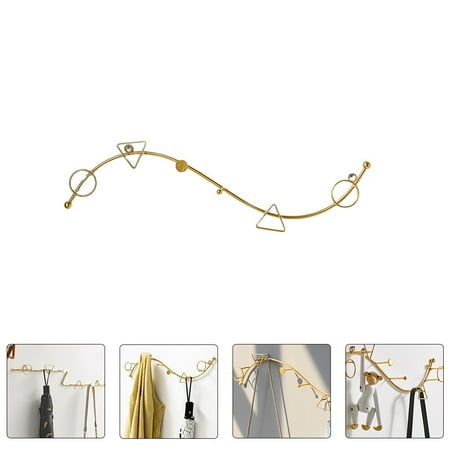 MERRYHAPY 1Pc Golden Iron Wall-Mounted Hook Nordic Style Practical Organizer for Clothes Keys Towels and Bags
