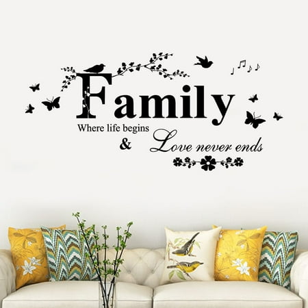 Family Living Room Decor 3d wall stickers Family Removable Art Vinyl Mural Home living room Decor self-adhesive Wall Stickers wall Paper ()